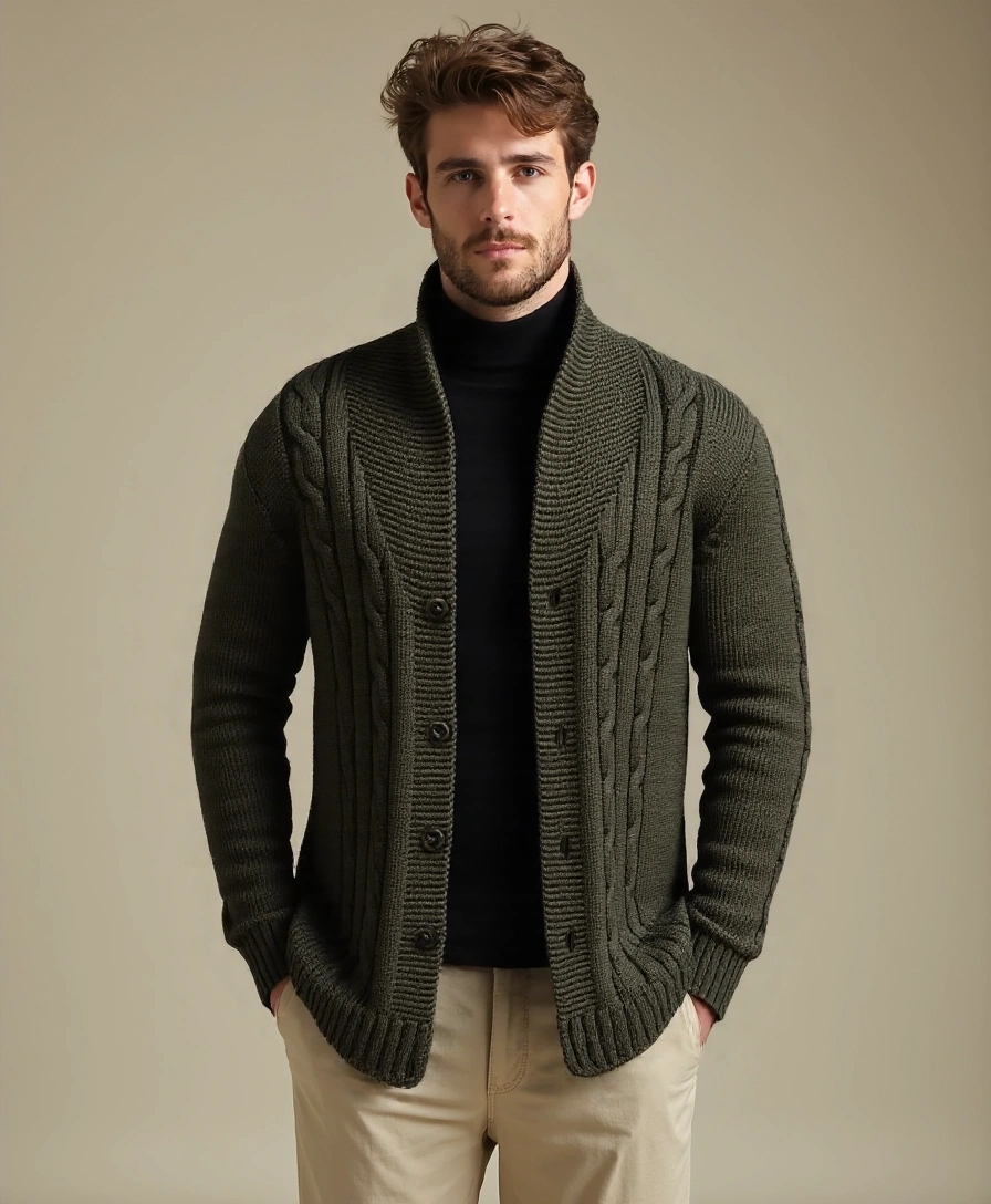 Cardigan Tricoté Élégant pour Hommes