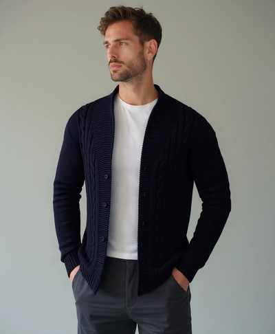 Cardigan Tricoté Élégant pour Hommes
